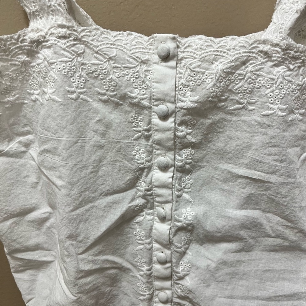 Forever That Girl Anthropologie Square Neck Crop Top White Size Small - Picture 3 of 7